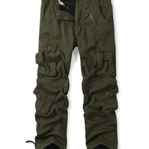 Pantalón de carga militar de algodón con forro polar para hombre, casual, para trabajo al aire libre, con 8 bolsillos