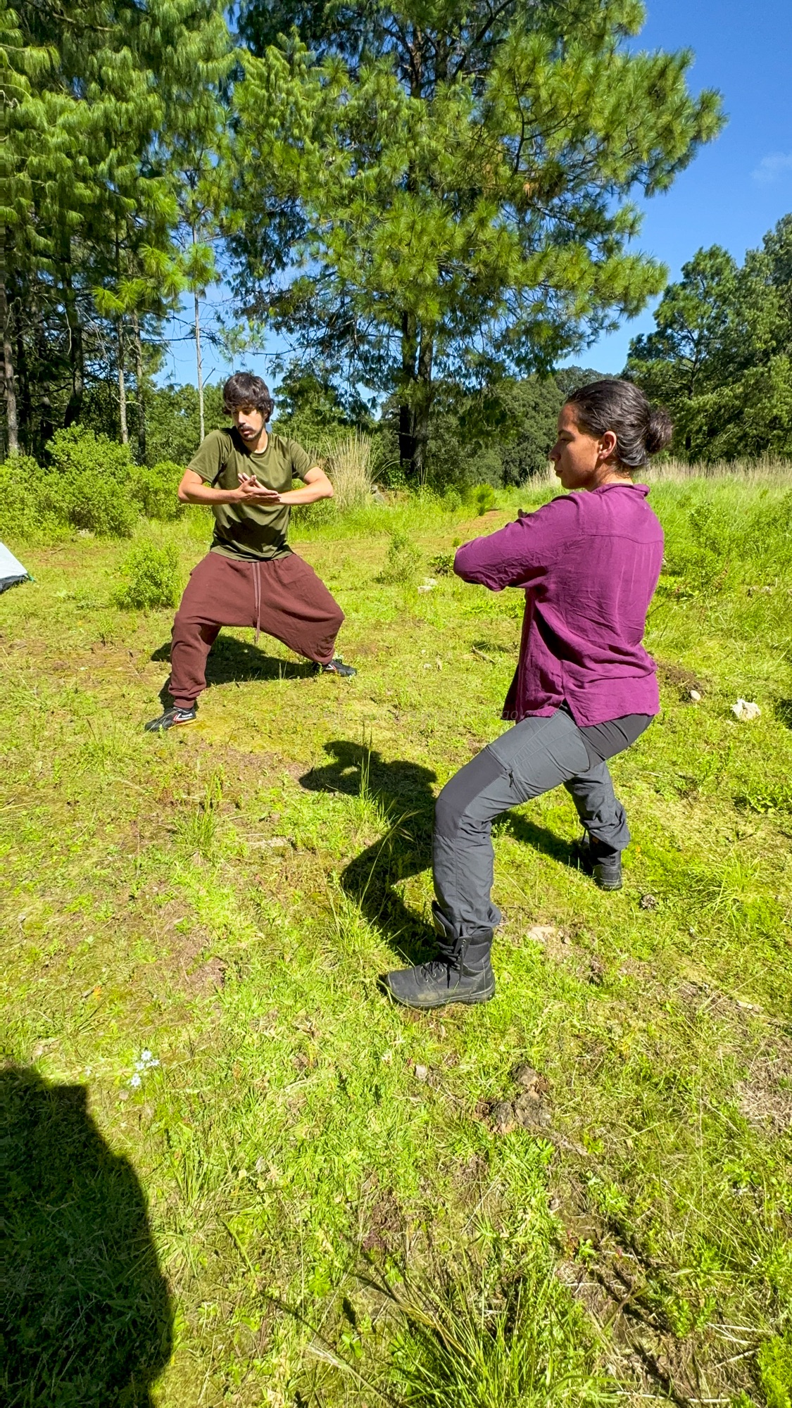 Práctica del taichi al despertar del camping: Expediciones bioculturales Al monte hike