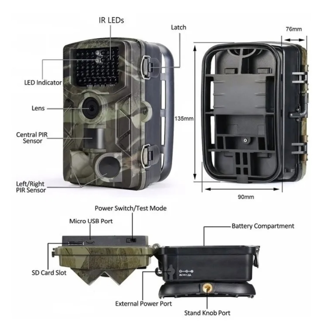 Cámara trampa 4K 36 MP IP65 | Monitoreo de fauna y campo
